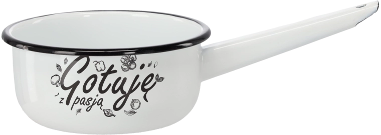 Casseruola smaltata con manico 1,5 l, 16 cm, bianca Gotuję z pasją