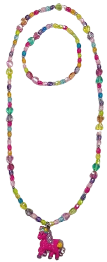 Set di gioielli con ciondolo cavallino rosa