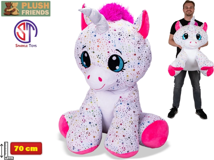Unicorno gigante di peluche seduto Star Sparkle 70 cm