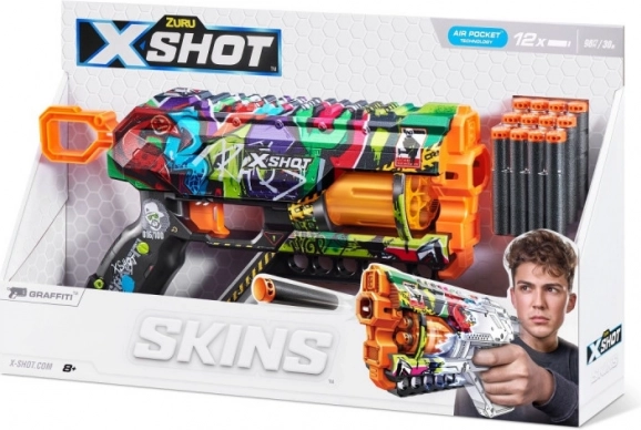 X-SHOT Skins Griefer Graffiti blaster con 12 dardi in schiuma