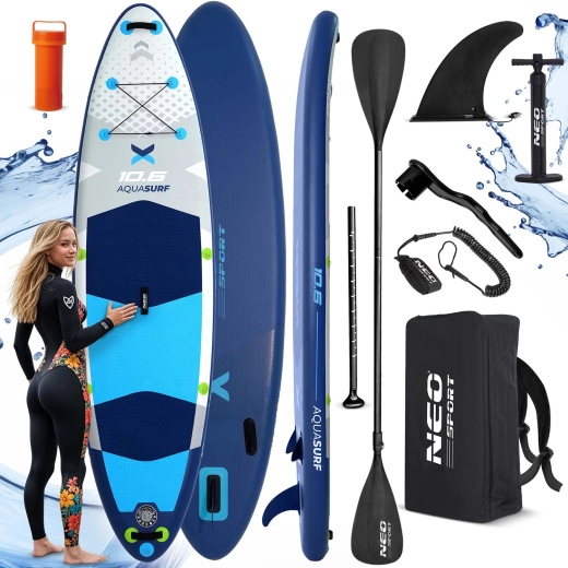 Tavola paddleboard gonfiabile AQUASURF 10'6 (320 × 84 × 15 cm) con accessori