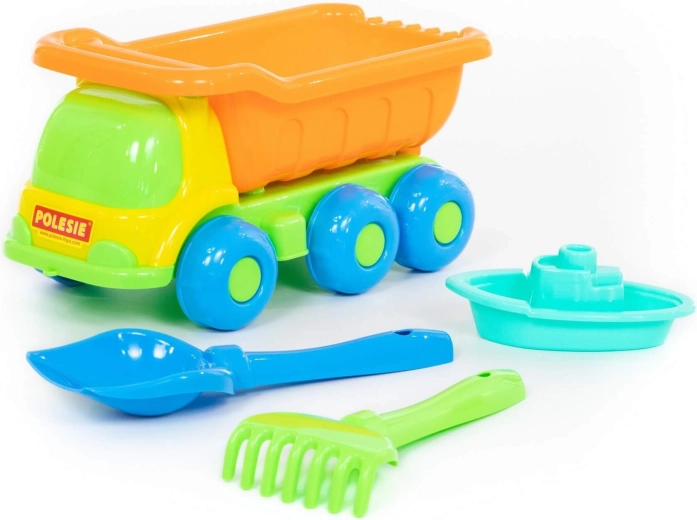 Set da sabbia per bambini con camion ribaltabile Kiesza e accessori – 4 pezzi