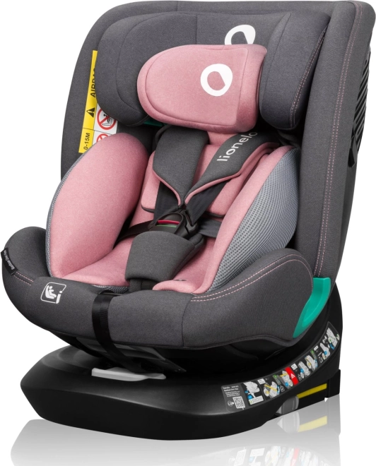 Seggiolino per auto girevole per bambini Lionelo Bastiaan i-Size Pink Rose