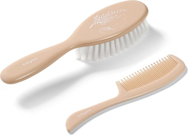 Babyono spazzola e pettine per capelli Beige
