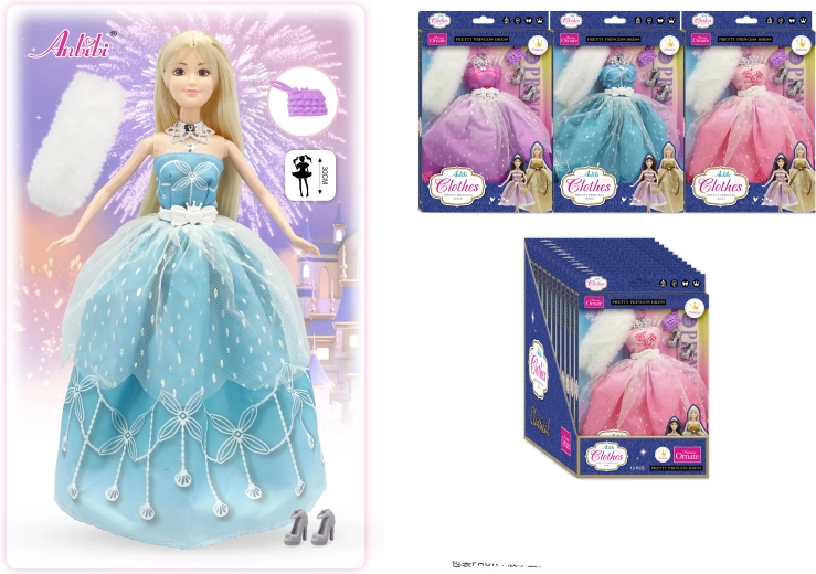 Abito classico da principessa per bambole 30 cm – varie varianti