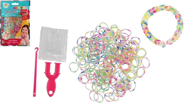 Kit creativo per intrecciare elastici 200 pz