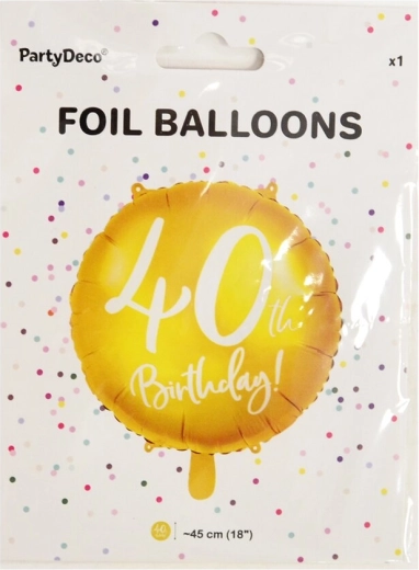 Palloncino in foil numero 40 oro 45 cm