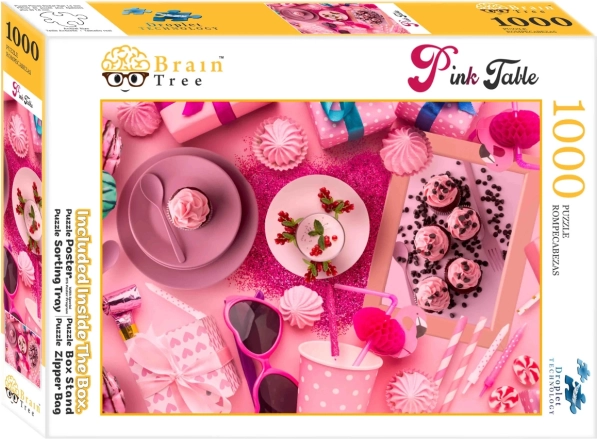 Puzzle Brain Tree Tavola Rosa Apparecchiata