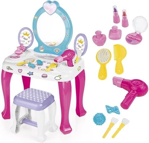 Toeletta per bambini Dolu unicorno con sgabello e accessori