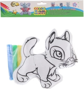 Gatto da colorare – peluche lavabile con pennarelli