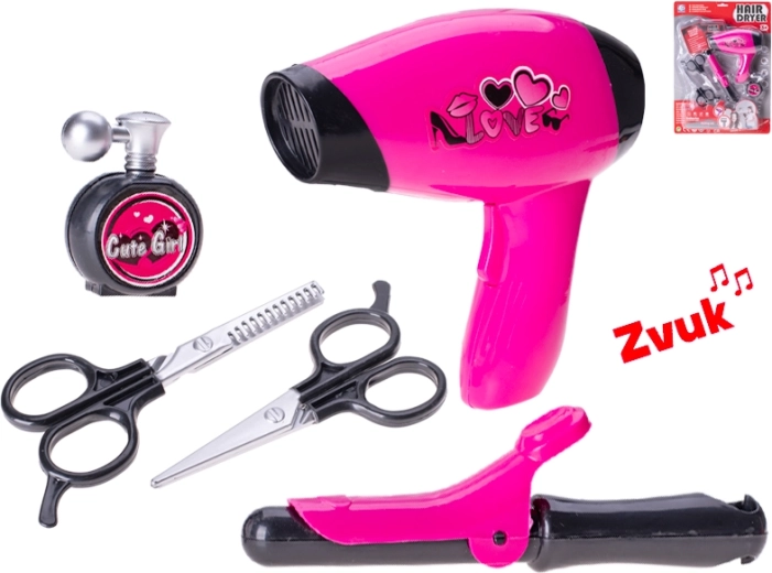 Set da parrucchiera con phon a batterie e accessori per bambini