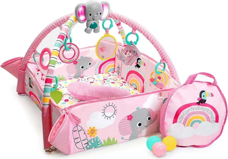 Bright Starts tappetino gioco 5 in 1 PiP Your Way Ball Play Rainbow Tropics