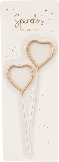 Stelline scintillanti dorate a forma di cuore 16,5 cm (2 pz)