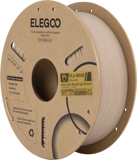 Filamento Elegoo PLA con fibra di legno – rovere chiaro