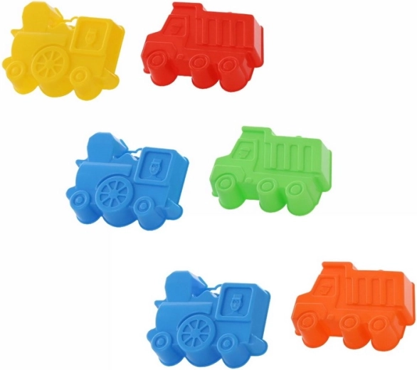 Stampini per sabbia – auto e trenino (2 pz)