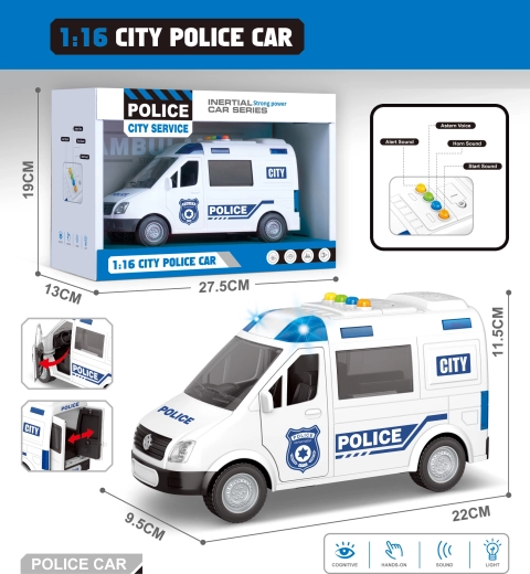 Auto della polizia con luci e suoni