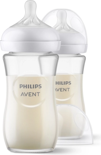 Philips Avent biberon in vetro Natural Response 240 ml, 1m+, set da 2 pezzi