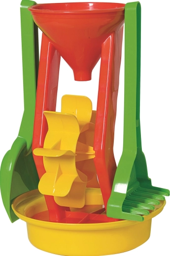 Androni set per sabbia con mulino, altezza 26 cm – Rosso