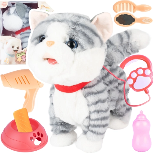 Gatto di peluche Bonifác a batteria