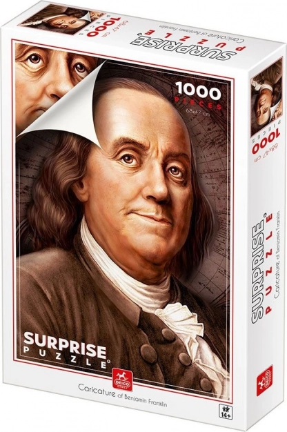 Puzzle Deico Caricatura di Benjamin Franklin 1000 pezzi