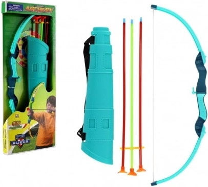 Arco per bambini 52 cm con 3 frecce a ventosa e faretra