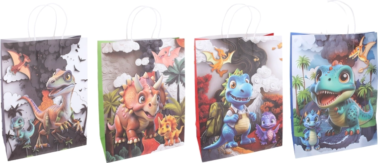 Sacchetto regalo per bambini XS con motivo dinosauri - 1 pezzo