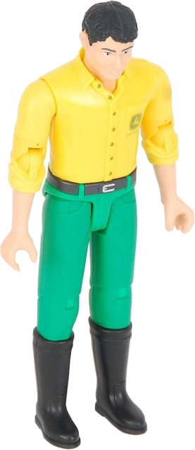 Bruder Bworld figurina JOHN DEERE – maglietta gialla, pantaloni verdi