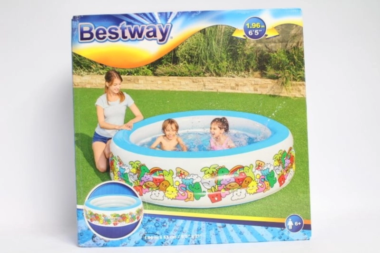 Piscina gonfiabile per bambini Bestway 196 × 53 cm con motivo colorato