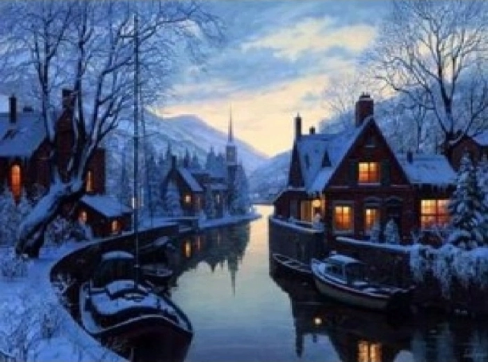 Norimpex dipingere con i numeri Città invernale 40 × 50 cm