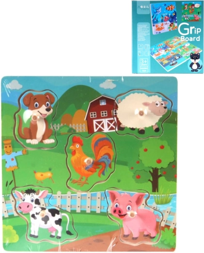 Puzzle in legno da inserire su tavoletta con maniglie, 5 pezzi - 1 pezzo