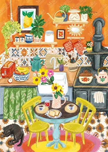 Puzzle cucina arancione 1000 pezzi
