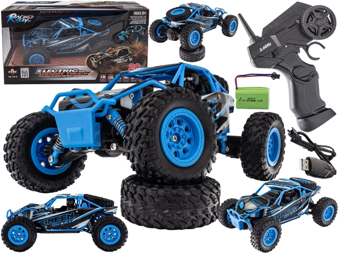 Camion desert radiocomandato 4WD 2,4 GHz 1:24 blu - 1 pezzo
