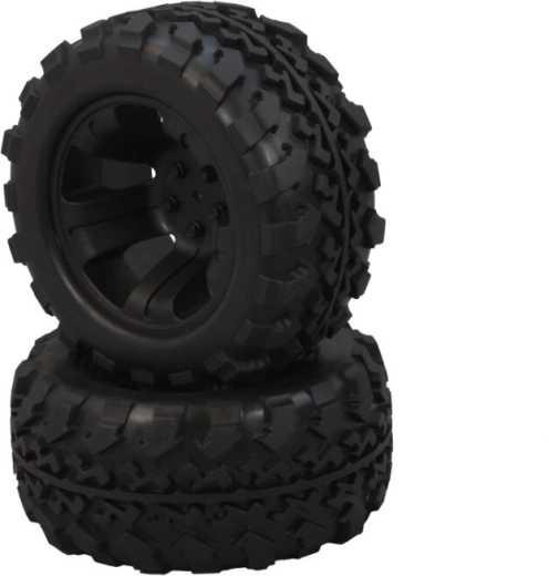 Ruote con cerchioni per modello RC Tiger 1:10, nere