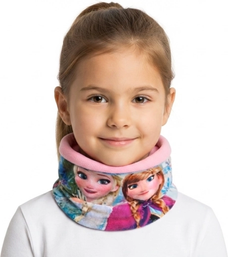 Scaldacollo per bambini Frozen Elsa e Anna rosa