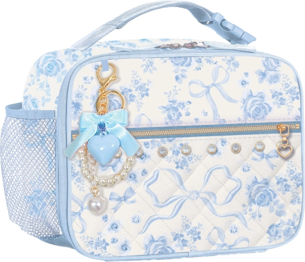 Borsa termica per pranzo per bambini con portachiavi Ciliegie arcobaleno