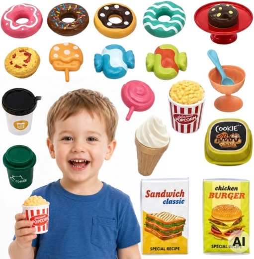Woopie set di dolci e dessert per la caffetteria per bambini – 30 pezzi