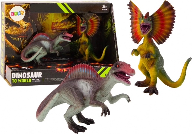 Set di figurine dinosauri spinosauro e dilofosauro 2 pz