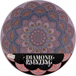 Pittura a diamante Mandala Fiore viola diametro 30 cm