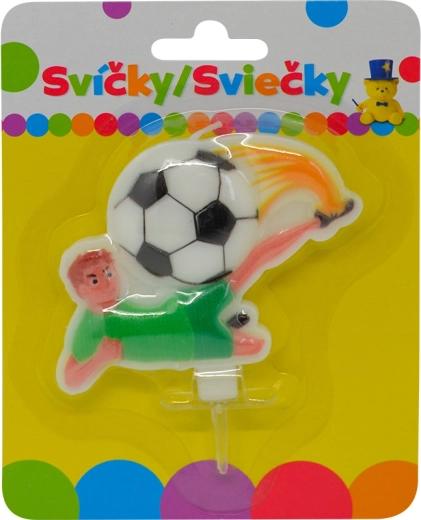 Candela di compleanno con calciatore con supporto