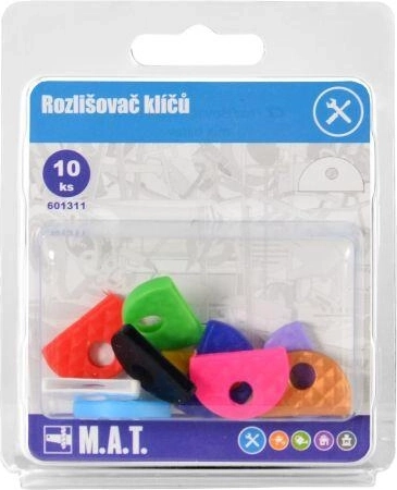 Distintivi in gomma per chiavi, mix di colori (10 pz)