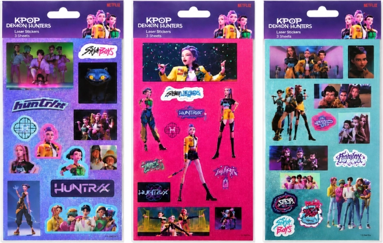 Set di adesivi laser KPop Demon Hunters – 3 fogli