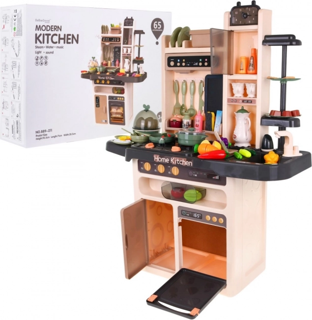 Cucina per bambini elegante con rubinetto e fornello interattivo