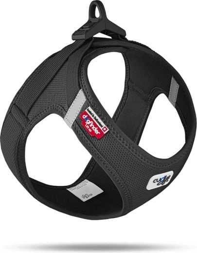 Curli pettorina per cani Air-Mesh con fibbia, nera (XS, 3–5 kg)
