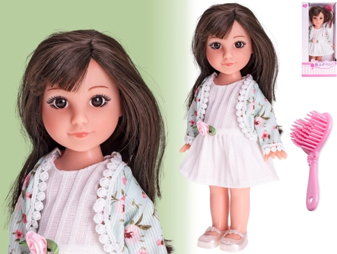Bambola alla moda 30 cm con corpo rigido in plastica e pettine