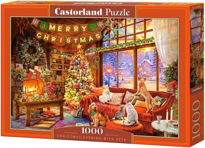 Puzzle Castorland Serata della Vigilia con animali domestici – 1000 pezzi