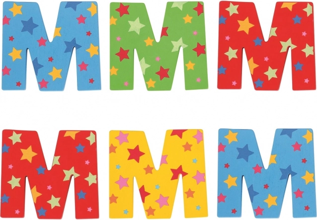 Lettera di legno colorata Stellina M