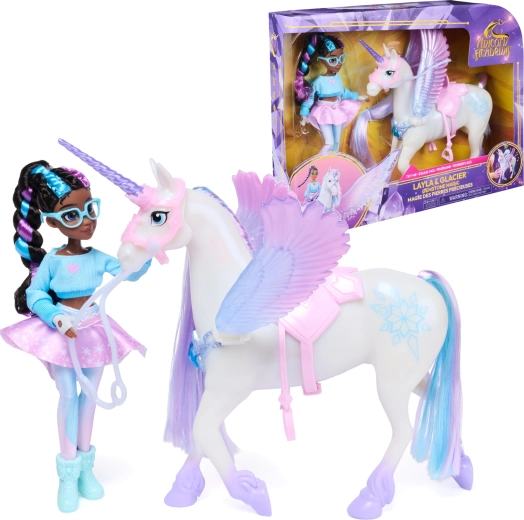 Spin Master Unicorn Academy Layla e unicorno Glacier Gemstone Magic con effetti luminosi e sonori