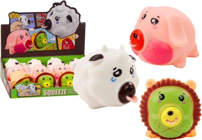 Zampetta animale Leone Maiale Mucca Antistress figurina Morbida MIX