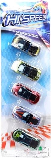 Set di 5 macchinine sportive in blister