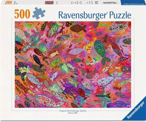 Puzzle Ravensburger pesci fucsia 500 pezzi